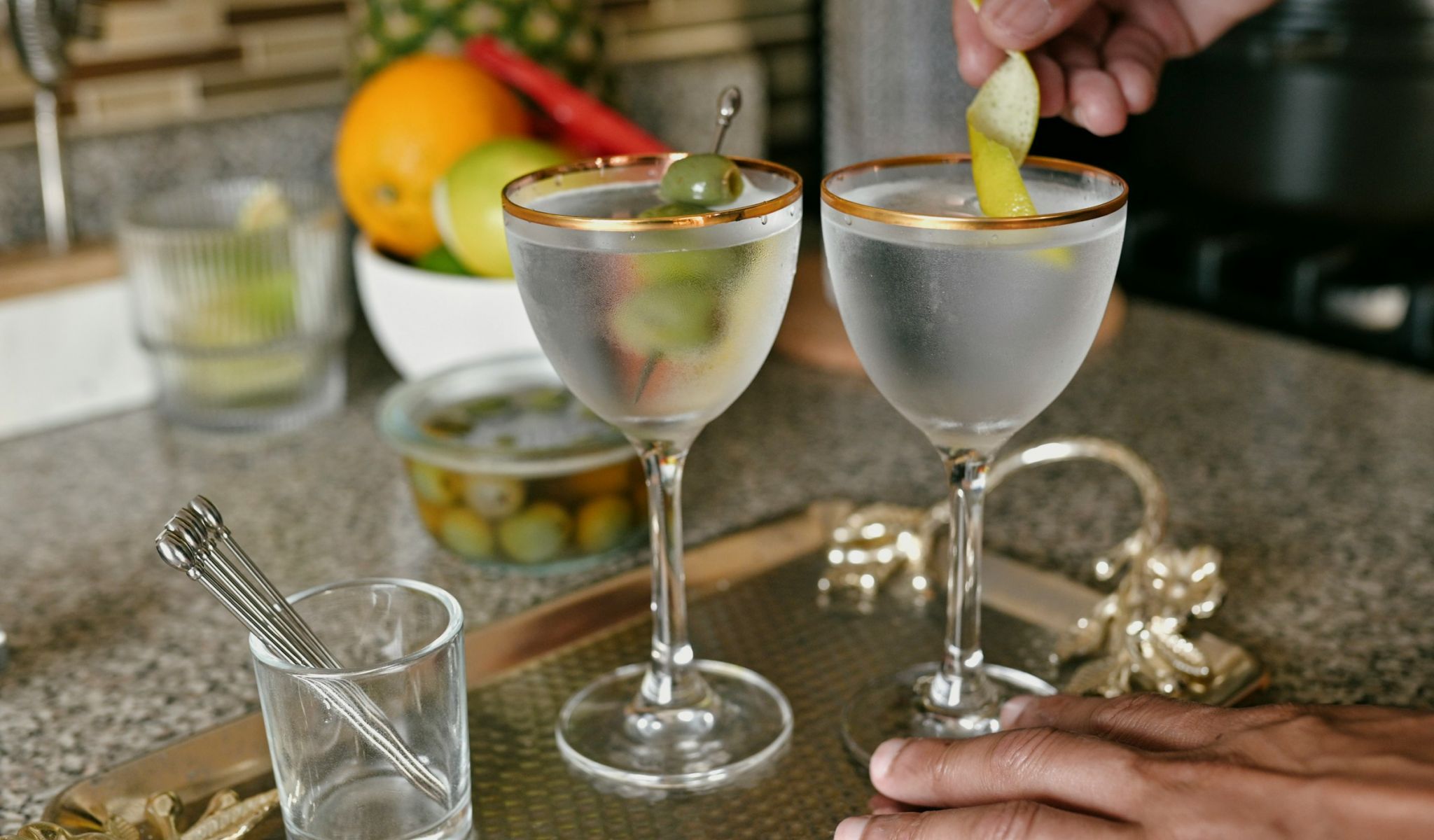 The Townhomes at Chapel Watch Village in Chapel Hill, NC with bar drinks being prepared