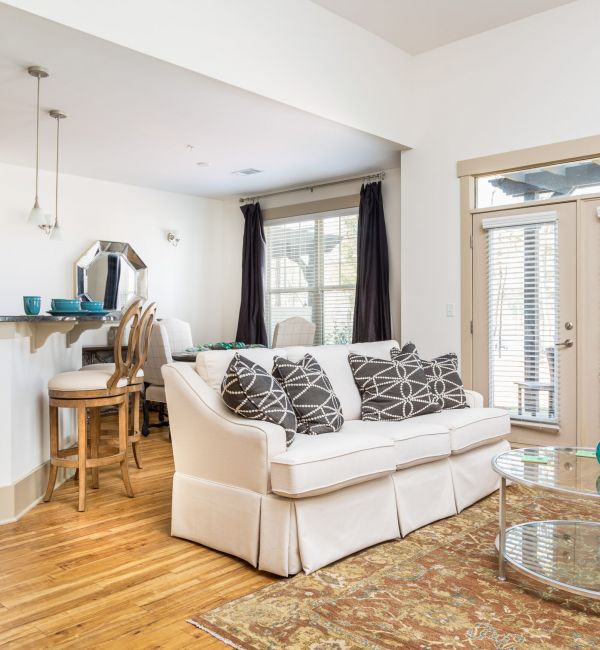 The Townhomes at Chapel Watch Village beautiful luxury townhome kitchen with island, stainless steel appliances, wine storage, and more