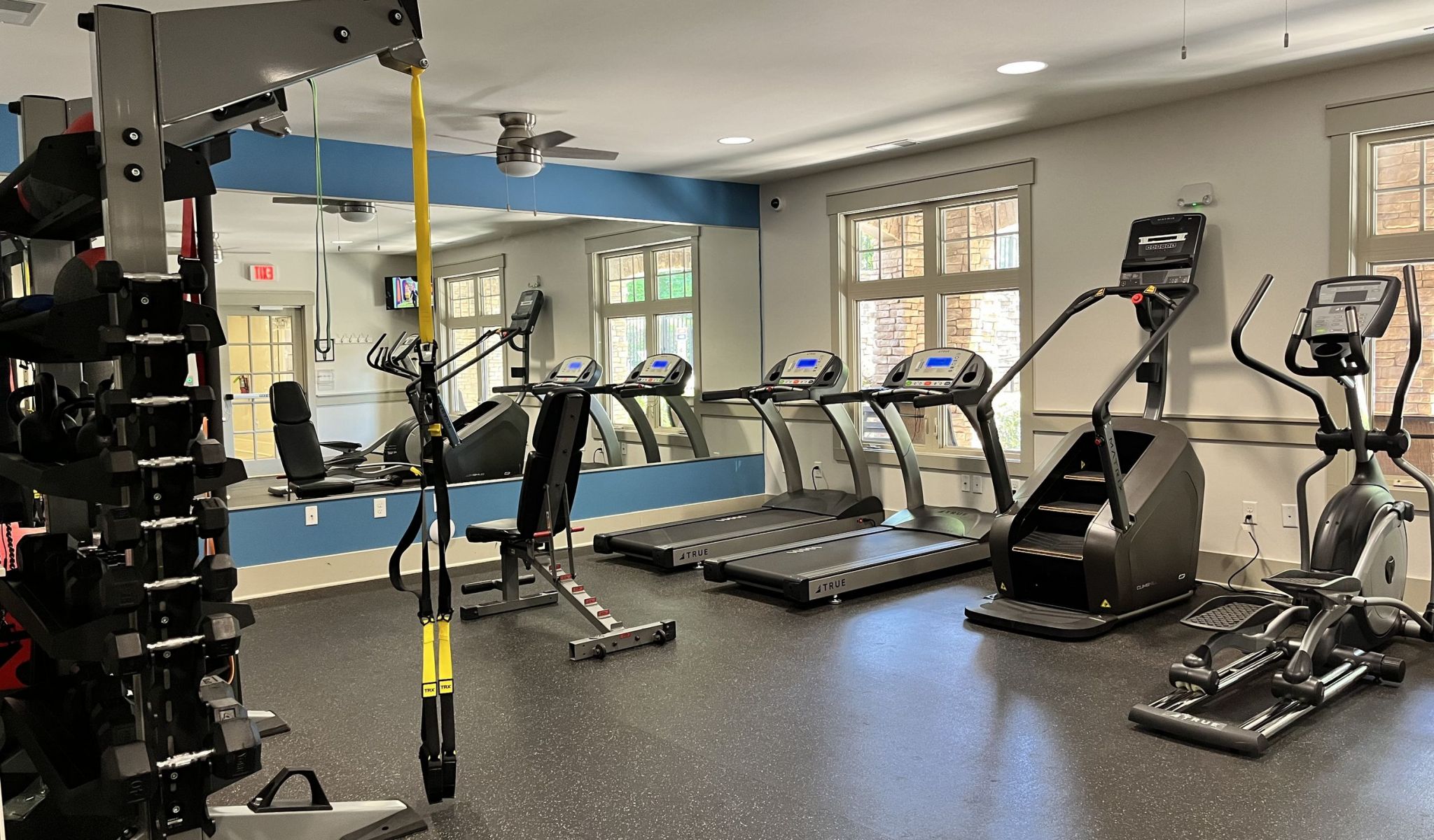 The Townhomes at Chapel Watch Village fitness center with fitness machines