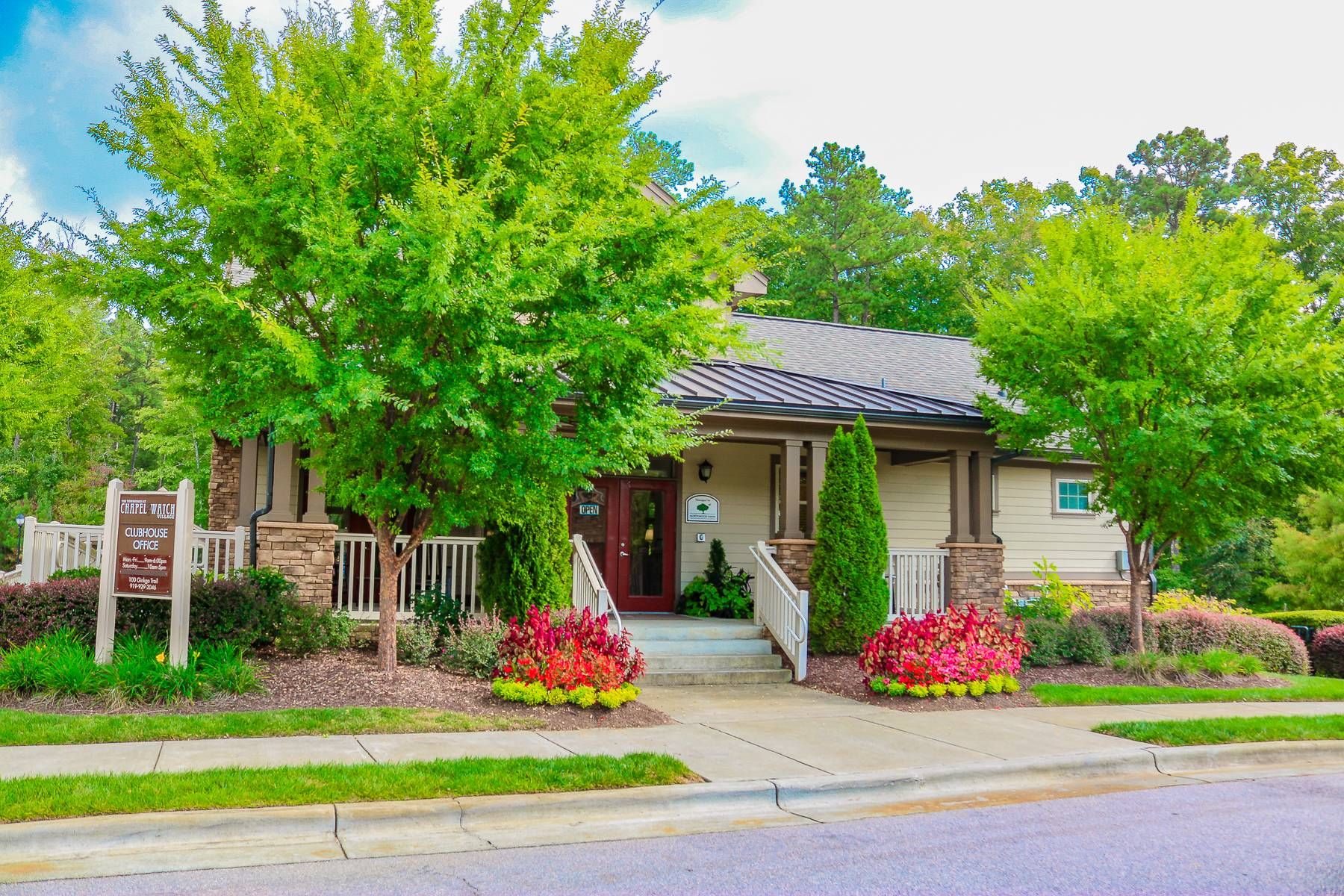 The Townhomes at Chapel Watch Village community exterior and office